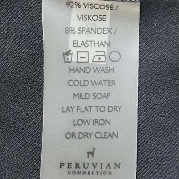 Peruvian Connection Stretchy Jersey V-Neck Layered Long Sleeve Top - Picture 8 of 8